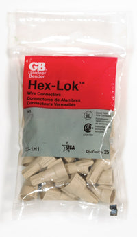 Gardner Bender Hex-Lok 22-8 Ga. Copper Wire Connector Tan 25 pk