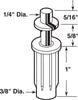 Prime-Line Silver Nylon/Steel Pivot/Guide Set 2 pc