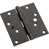 V512 4" SQR Hinge with Security Stud 3/pk - Black