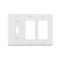 Leviton White 3 gang Thermoset Plastic Decora/Toggle Wall Plate 1 pk