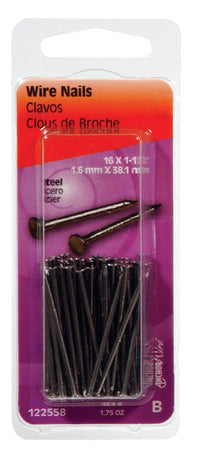 Hillman 1-1/2 in. L Wire Brite Steel Nail Smooth Shank Flat (Pack of 6)