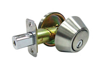 Faultless Satin Stainless Steel Left Handed Outdoor ANSI Grade 3 Single Cylinder Deadbolt 1-3/4 in.