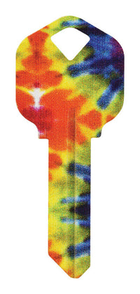 Hillman Wackey Tie-Dyed House/Office Universal Key Blank Single (Pack of 6).