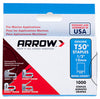 Arrow Fastener T50 3/8 in. W x 1/2 in. L 18 Ga. Flat Crown Heavy Duty Staples 1000 pk (Pack of 5)