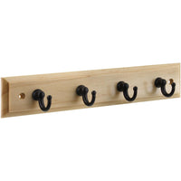 B8175 8-3/4" x 7/10" x 2/5" Keytidy with 4 Key Hooks - Oil-Rubbed Bronze with Light Brown Rail