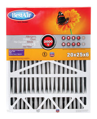 BestAir 25 in. W x 20 in. H x 6 in. D 11 MERV Pleated Air Filter (Pack of 2)