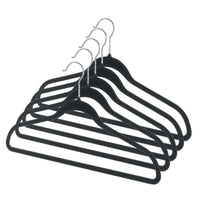 Whitmor 9-5/8 in. H X 1/4 in. W X 17-3/4 in. L Plastic Black Flocked Hanger 5 pk