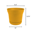 Bloem 12.8 in. H x 14 in. Dia. Plastic Saturn Planter Earthly Yellow