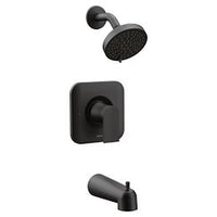 Matte black Posi-Temp(R) tub/shower