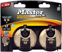 Disc Lock Keyed Padlocks, 2-Pack, 2-3/4-In.