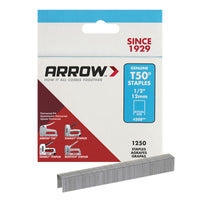 Arrow Fastener T50 3/8 in. W x 1/2 in. L 18 Ga. Flat Crown Heavy Duty Staples 1250 pk (Pack of 4)