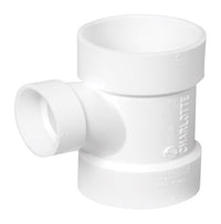 Charlotte Pipe Schedule 40 3 in. Hub X 2 in. D Hub PVC Sanitary Tee 1 pk