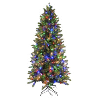 Celebrations 7 ft. Full LED 450 ct 1-2-Tree Cayce Pine Color Changing Christmas Tree