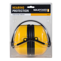 MaxPower 25 dB Hearing Protection Ear Muffs Black/Yellow 1 pair