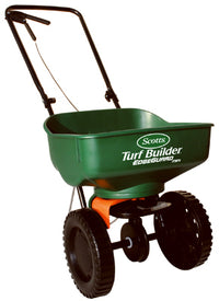 Scotts Turf Builder EdgeGuard Mini Plastic Assembled Push Spreader 20 W x 16 D x 45.2 H in.