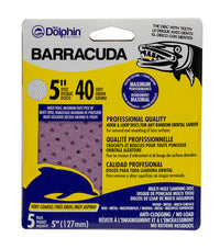 Blue Dolphin Barracuda 5 in. Aluminum Oxide Hook and Loop Sanding Disc 40 Grit Extra Coarse 5 pk