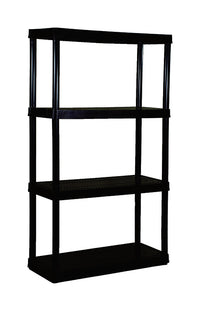 Maxit Resin Black Adjustable Shelving Unit 400 lbs. Capacity 54-1/2 H x 32 W x 14 D in.