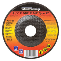 Forney 4-1/2 in. D X 7/8 in. Aluminum Oxide Metal Cut-Off Wheel 1 pc