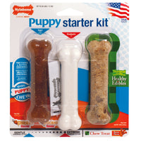 Nylabone Starter Kit Assorted Plastic Bones Chew Dog Toy 1.89 oz 3 pk