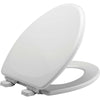 Mayfair Slow Close Elongated White Molded Wood Toilet Seat