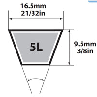 Mitsuboshi FHP 5L840 General Utility V-Belt 0.63 in. W X 84 in. L For Fractional Horsepower Motors