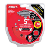 Diablo 5 in. Ceramic Blend Hook and Lock Sanding Disc 180 Grit Very Fine 15 pk