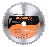 Evolution 10 in. D X 1 in. Rage 3 Carbide Tipped Steel Circular Saw Blade 28 teeth