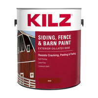 Kilz Red Oil/Water-Based Latex Siding, Fence and Barn Paint Outdoor 1 gal. (Pack of 4)