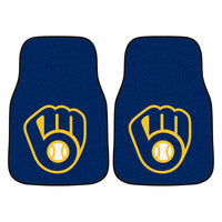 MLB - Milwaukee Brewers Carpet Car Mat Set - 2 Pieces