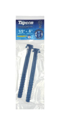 Tapcon 1/2 in. D X 6 in. L Steel Hex Head Concrete Screw Anchor 2 pk