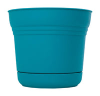 Bloem Saturn 6.5 in. H X 7 in. D Resin Planter Bermuda Teal