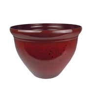 HC Companies Pizzazz 14.5 in. H X 20 in. D Polyresin Glaze Planter Warm Red