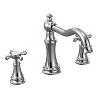 Chrome two-handle high arc roman tub faucet