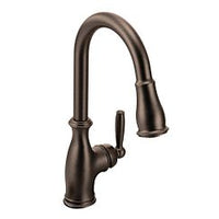 Oil rubbed bronze one-handle high arc pulldown kitchen faucet