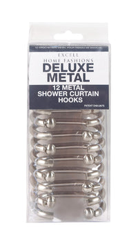 Excell Brushed Nickel Copper Metal Shower Curtain Rings 12 pk