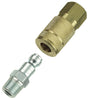 Tru-Flate Brass/Steel Air Coupler and Plug Set 1/4 in. T-Style X 1/4 in. FPT 2 pc