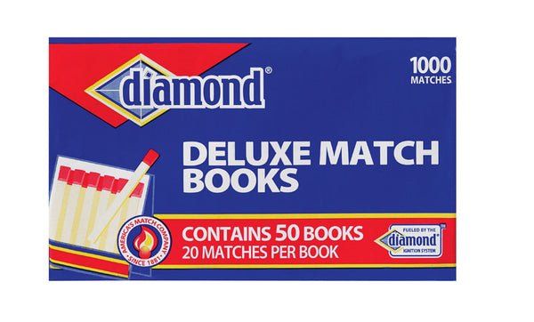 Diamond Green Light Deluxe Matchbook, 50 Match Books, 20 Matches Each