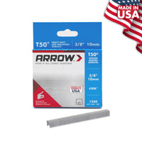 Arrow T50 3/8 in. W X 3/8 in. L Flat Crown Heavy Duty Staples 1250 pk