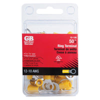 Gardner Bender 12-10 Ga. Insulated Wire Ring Terminal Yellow 50 pk