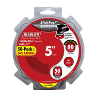 Diablo StickFast 5 in. Ceramic Blend Pressure Sensitive Adhesive Sanding Disc 80 Grit Coarse 50 pk