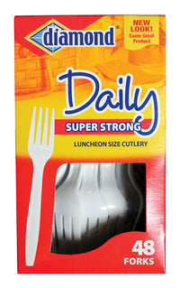 Diamond White Plastic Forks 48 pk (Pack of 12)