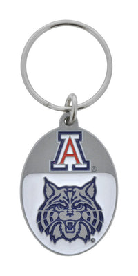 Hillman Univerity of Arizona Metal Silver Decorative Key Chain (Pack of 3)