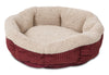 Aspen Pet Barn Red/Cream Faux Lambs Wool Pet Bed 7.00 in. H X 19.5 in. L