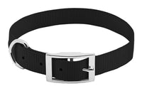 Dog Collar, Adjustable, Black Nylon, 1 x 19 to 22-In. (Pack of 3)