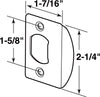 Prime-Line 2-1/4 in. H X 1-5/8 in. L Satin Nickel Steel Latch Strike Plate