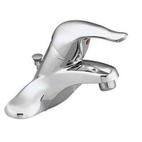 Chrome one-handle bathroom faucet