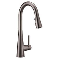 Black stainless one-handle high arc pulldown kitchen faucet