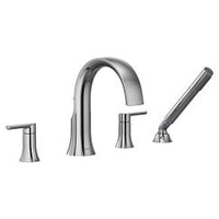 Chrome two-handle high arc roman tub faucet