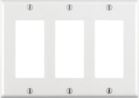 Leviton White 3 gang Thermoset Plastic Decorator Wall Plate 1 pk