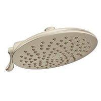 Brushed nickel two-function 8" diameter spray head rainshower